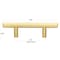 Gliderite Hardware 2-1/2 in. Center to Center Satin Gold Solid Steel Bar Pull - 5007-64-SG 5007-64-SG-1 - alternate 2